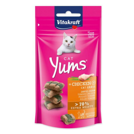 Pochúťka Vitakraft Cat Yums kura, s mačacou trávou 40g