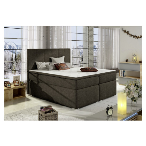 Expedo Čalúnená posteľ boxspring ELBA + topper, 140x200, sawana 26