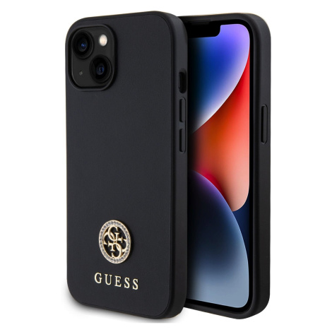 Plastové puzdro Guess na Apple iPhone 15 GUHCP15SPS4DGPK 4G Strass Metal Logo čierne