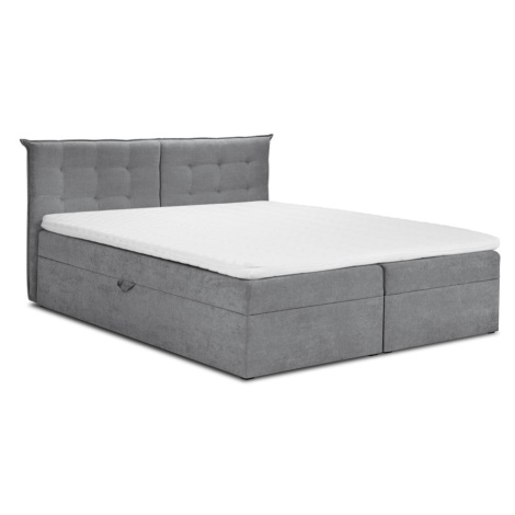 Sivá dvojlôžková posteľ Mazzini Beds Echaveria, 180 x 200 cm Mazzini Sofas