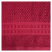 Bavlnený červený uterák ROSITA s ryžovou štruktúrou a žakárovou bordúrou s geometrickým vzorom R