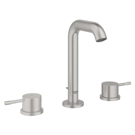 Grohe Essence - Umývadlová batéria s výpusťou, 3-otvorová inštalácia, supersteel 20296DC1