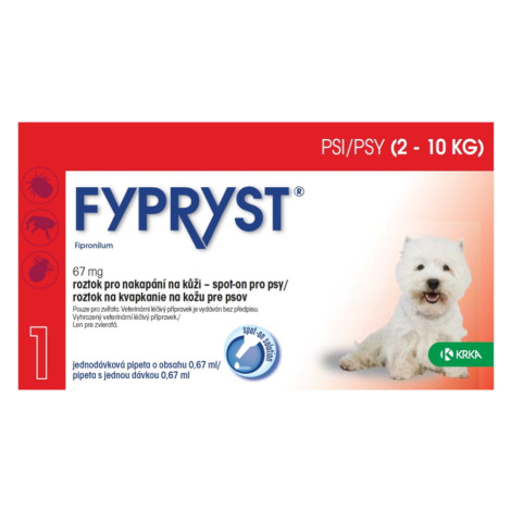 FYPRYST Spot-on pre psov  2-10 kg 0.67 ml 1 pipeta