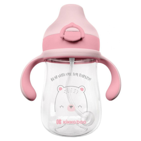 KikkaBoo Hrnček so silikónovým náustkom 300 ml 6m+ Bear with me Pink