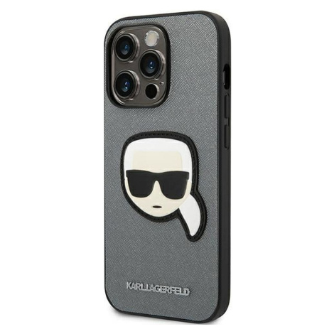 Plastové puzdro Karl Lagerfeld na Apple iPhone 14 Pro Max KLHCP14XSAPKHG Saffiano With Karl Head