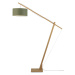 Stojacia lampa s tmavozeleným tienidlom a konštrukciou z bambusu Good&Mojo Montblanc