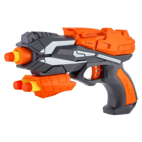Pištoľ oranžová na penové náboje plast + 5ks nábojov oranžová Teddies