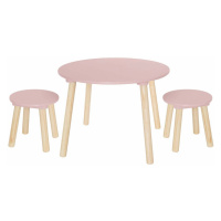Dadaboom.sk Detský drevený stôl so stoličkami-ružový