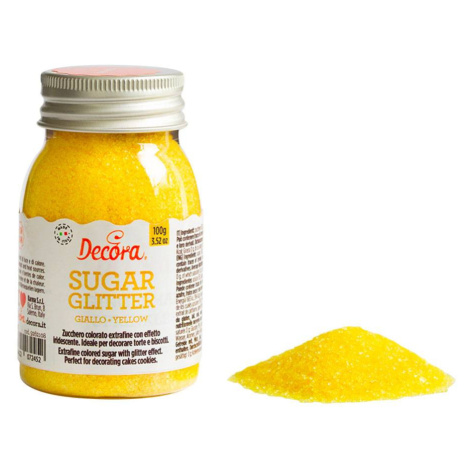 Dekoračný cukor 100 g žltý jemný - Decora - Decora