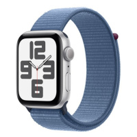 APPLE WATCH SE GPS 44MM SILVER ALUMINIUM CASE WITH WINTER BLUE SPORT LOOP MREF3QC/A