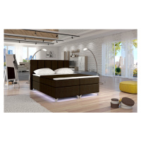 NABBI Barino 160 čalúnená manželská posteľ s úložným priestorom tmavohnedá (Sawana 26)