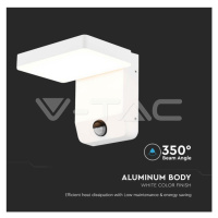 Nástenné LED svietidlo so senzorom HL 17W 2580lm 4000K IP65 biely  VT-11020S (V-TAC)