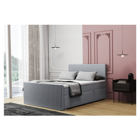 Expedo Čalúnená posteľ boxspring REMOS + topper, 160x200, monolith 85