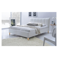 HALMAR Sandy 160 čalúnená manželská posteľ s roštom biela
