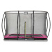 Trampolína s ochrannou sieťou Silhouette Ground Pink Exit Toys prízemná 244*366 cm ružová