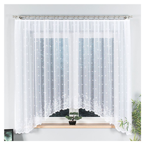 Biela žakarová záclona KAROLINA 300x170 cm