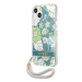 Plastové puzdro Guess na Apple iPhone 13 Mini GUHCP13SHFLSN Flower Cord zelené