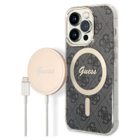 Set Guess Kryt s MagSafe pre iPhone 14 Pro + MagSafe nabíjačka, Sivý