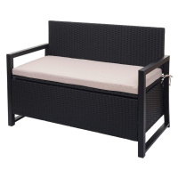 MCW POLY-RATTAN 2-MIESTNA LAVICA Antracitová, béžová
