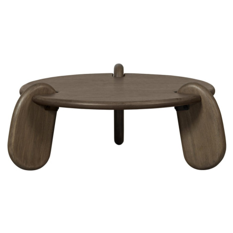 Hnedý okrúhly konferenčný stolík s doskou v dekore orechového dreva ø 100 cm Imbue – BePureHome