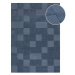 Tmavomodrý ručne tkaný vlnený koberec 120x170 cm Checkerboard – Flair Rugs