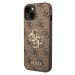 Guess PU 4G Metal Logo Zadný Kryt pre iPhone 14 Max Brown