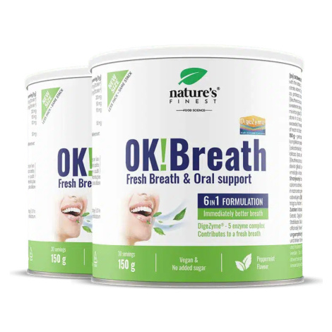 Nature’s Finest OK!Breath | podpora při zápachu z úst | enzymy DigeZyme s tymiánem, zázvorem + v