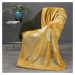domtextilu.sk Medovo žltá teplá deka so zlatým vzorom lístia 150 x 200 cm 45038 Žltá