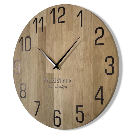 domtextilu.sk Luxusné drevené hodiny vo farbe dub 30 cm 47306