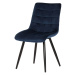 AUTRONIC CT-384 BLUE4 Jídelní židle, potah v modrém sametu, kovové podnoží v černé práškové barv