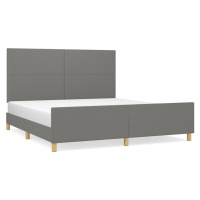 vidaXL Posteľ bez matraca tmavosivá 180x200 cm látka