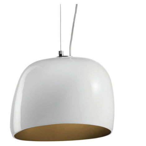 Závesná lampa Surface Ø 27 cm, E27 biela/hnedá Vistosi