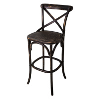 Čierna barová stolička z brestového dreva (výška sedadla 78 cm) – Antic Line