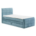 Boxspring posteľ KUBA 100x200 cm modrá