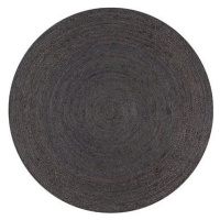 Ručne vyrobený koberec z juty okrúhly 150 cm tmavosivý