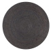 Ručne vyrobený koberec z juty okrúhly 150 cm tmavosivý