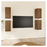 vidaXL TV skrinky 4 ks hnedý dub 30,5x30x60 cm spracované drevo