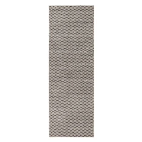 Krémovo-čierny behúň vhodný do exteriéru Narma Diby, 70 × 150 cm