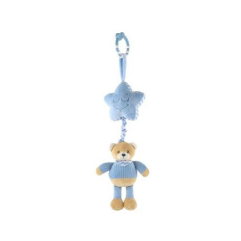 Medveď s hviezdou plyš, záves na postieľku/kolotoč, naťahovací hrací strojček 48cm modrý Teddies