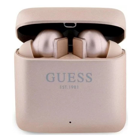 Slúchadlá Guess Bluetooth headphones GUTWSSU20ALEGP TWS + docking station rose gold Printed Logo