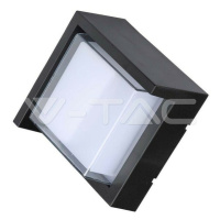 Záhradné LED nástenné svietidlo štvorcové 6W, 3000K, 400lm, čierne VT-831 (V-TAC)
