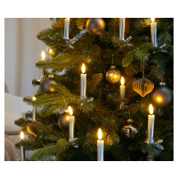 LED sviečky na vianočný stromček, 12 ks, strieborné