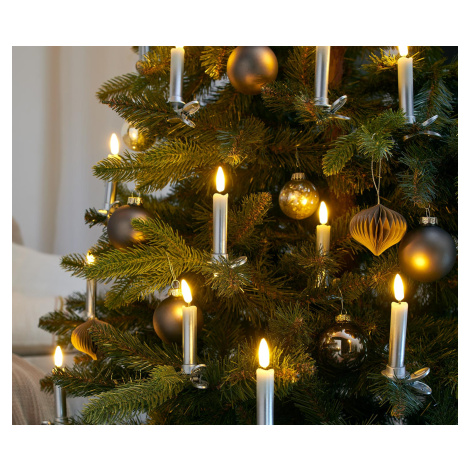 LED sviečky na vianočný stromček, 12 ks, strieborné Tchibo