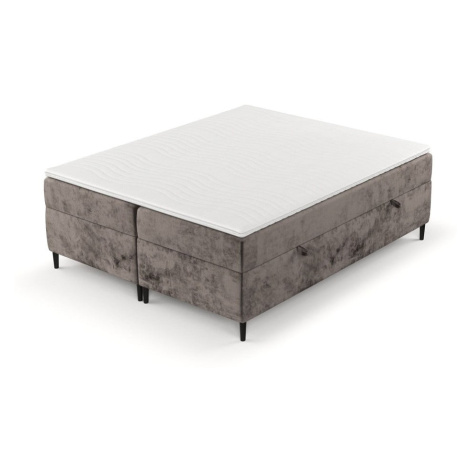 Hnedá boxspring posteľ s úložným priestorom 200x200 cm Araya – Maison de Rêve