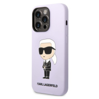 Silikónové puzdro Karl Lagerfeld na Apple iPhone 14 Pro KLHCP14LSNIKBCU Liquid Silicone Ikonik N