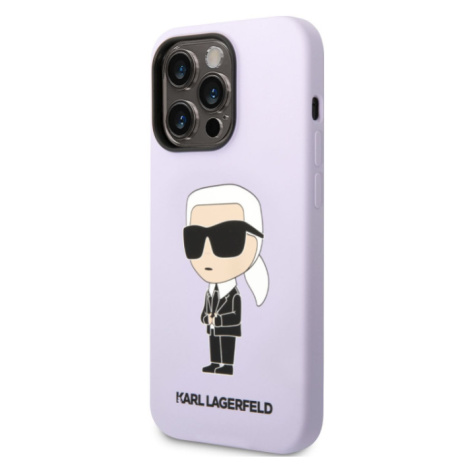 Silikónové puzdro Karl Lagerfeld na Apple iPhone 14 Pro KLHCP14LSNIKBCU Liquid Silicone Ikonik N