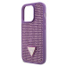 Guess Rhinestones Triangle Metal Logo Kryt pre iPhone 15 Pro Purple