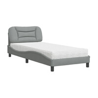 vidaXL Posteľ s matracom Hvar bledosivá 80x200 cm látka