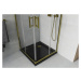 MEXEN/S - Rio sprchovací kút 70x70, transparent, zlato + vanička Flat, czarn 860-070-070-50-00-4