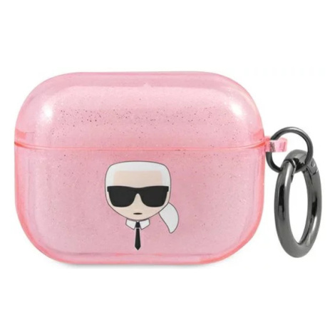 Obal Karl Lagerfeld KLAPUKHGP AirPods Pro cover pink Glitter Karl`s Head (KLAPUKHGP)